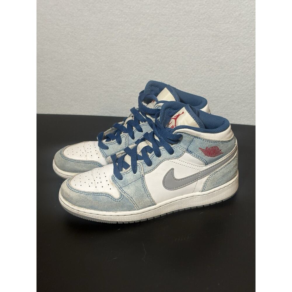 Jordan 1 Wht & Denim Size 4.5Y - Picture 4 of 7
